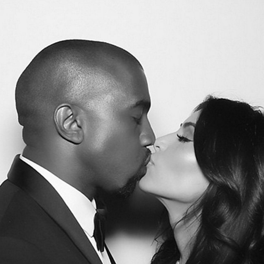 Kanye West and Kim Kardashian. Kanye West and Kim Kardashian.